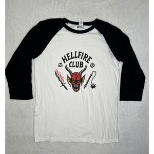 Netflix Stranger Things Hell Fire Club Long Sleeve Shirt Adults Large